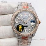N9 Factory Swiss 2824 Rolex Datejust 41mm Iced Out Watch / Best AAA Replica Watches China
